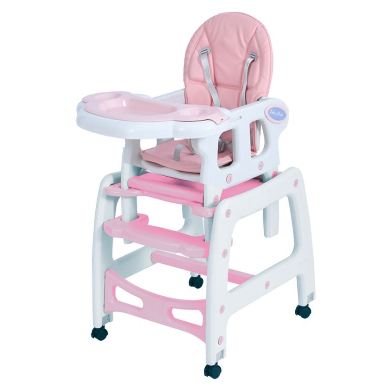 Silla De Comer New Rosa Claro 3 En 1