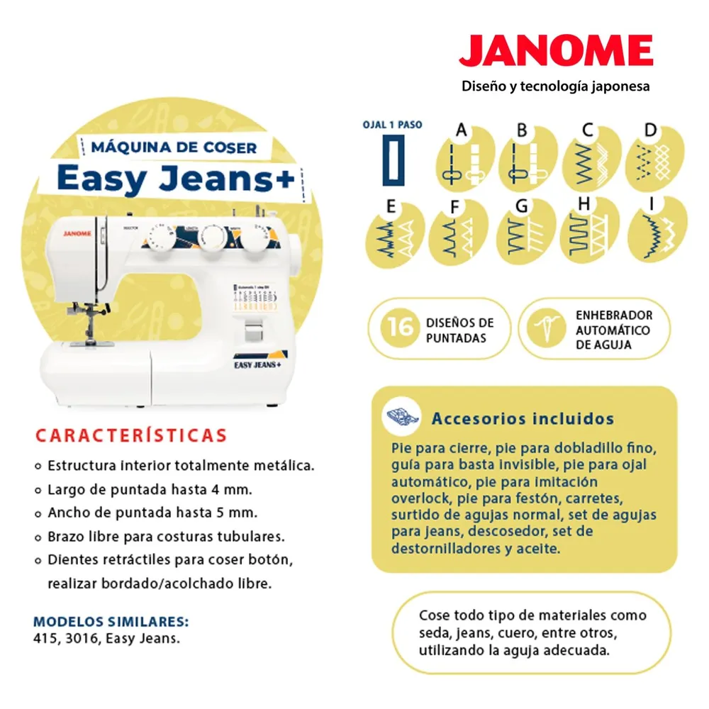 Janome Easy Jeans Plus Blanco, foto 10