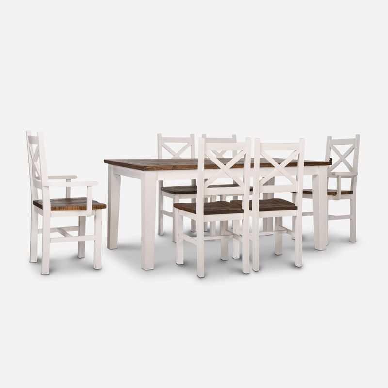 CIC - Juego de Comedor Provenza Rect  4 Sillas+2 Sitiales Cic