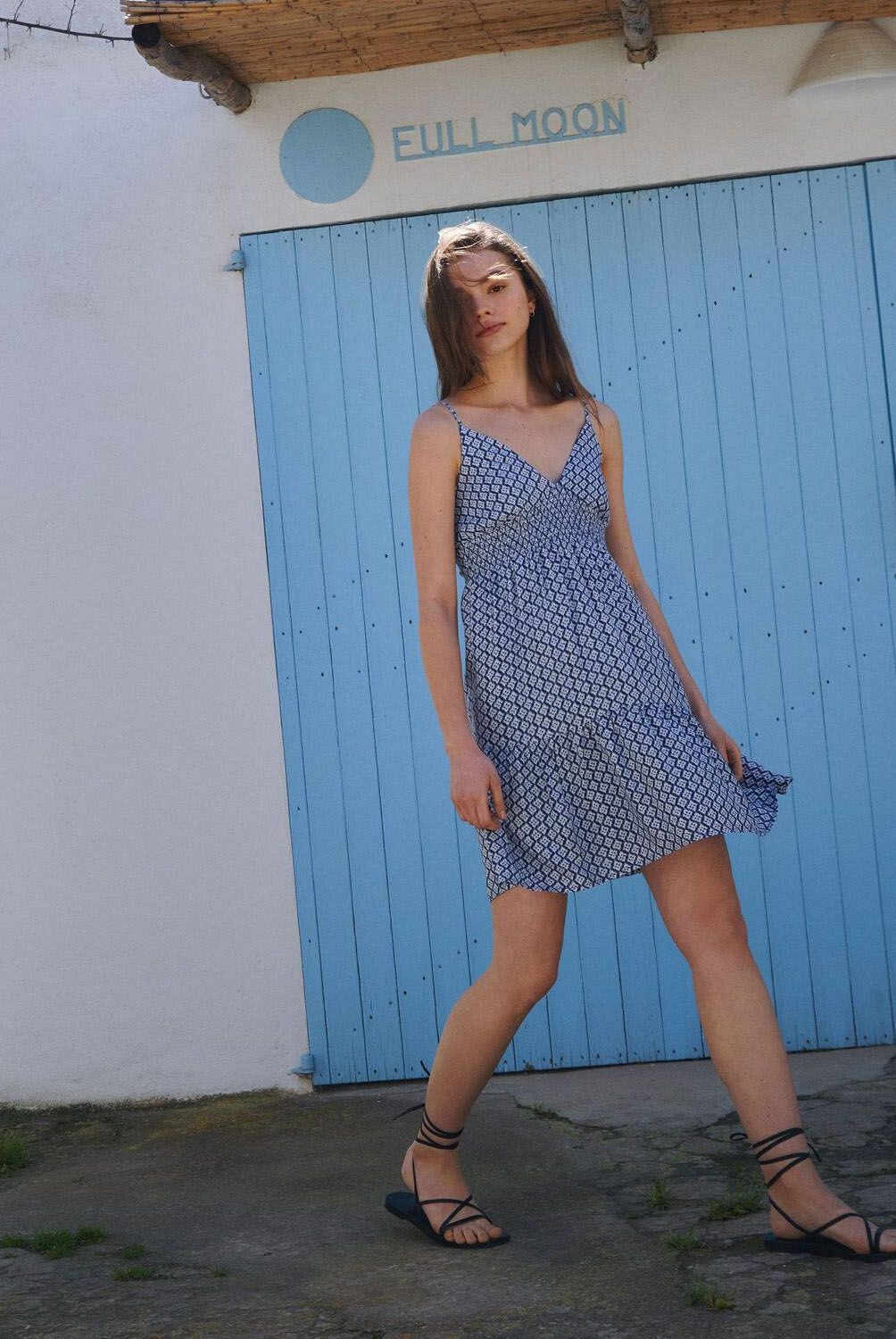 MANGO TEEN - Vestido Estampado Volantes Maria Mujer Mango Teen