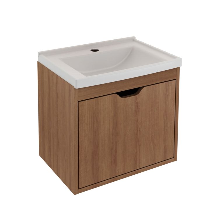 Mueble Baño Aéreo 1 Puerta Almendra