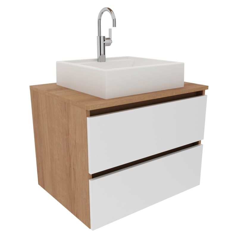TECNOMOBILI - Mueble Baño Aereo 2 Cajones Almendra Tecnomobili