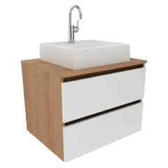 TECNOMOBILI - Mueble Baño Aereo 2 Cajones Almendra
