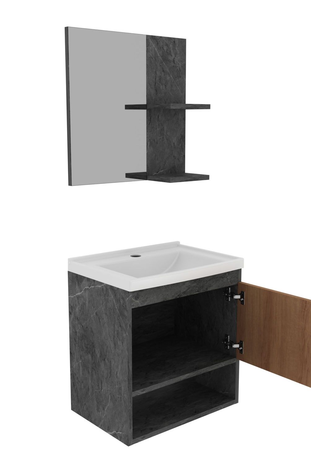 TECNOMOBILI - Kit Baño Mueble Espejo Mármol Tecnomobili
