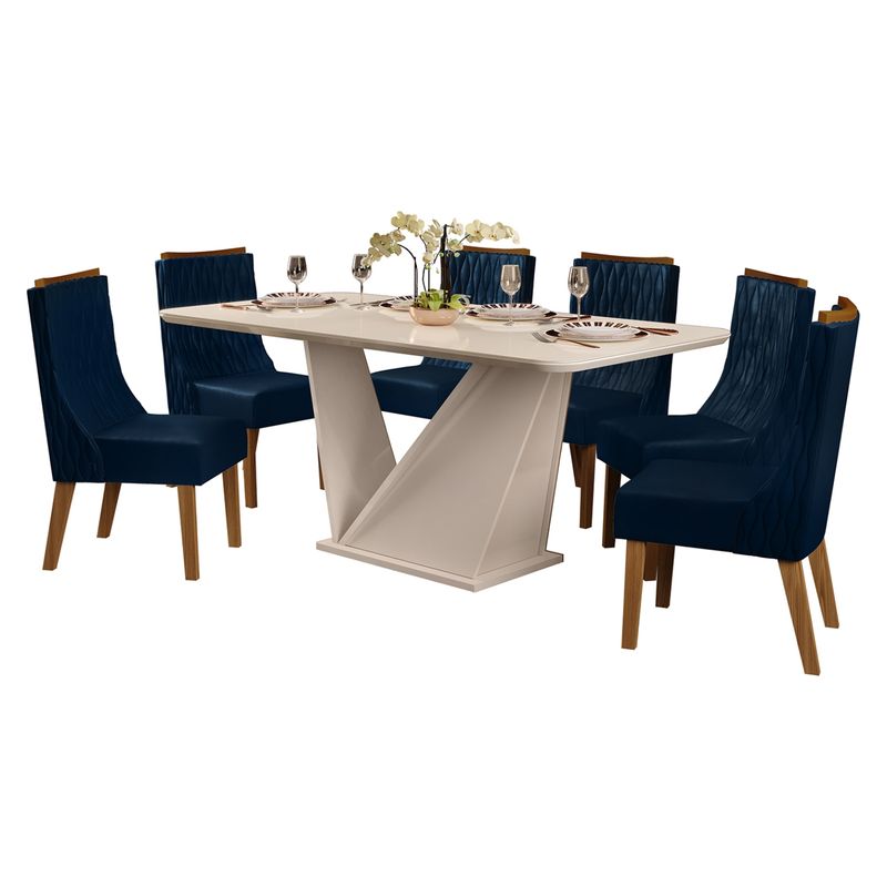 ALTAVISION - Juego de Comedor B Forme 6 Sillas Jade Blanco Altavision
