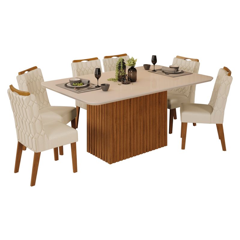 ALTAVISION - Juego de Comedor Canes 6 Sillas Bia Freijo Neve Altavision