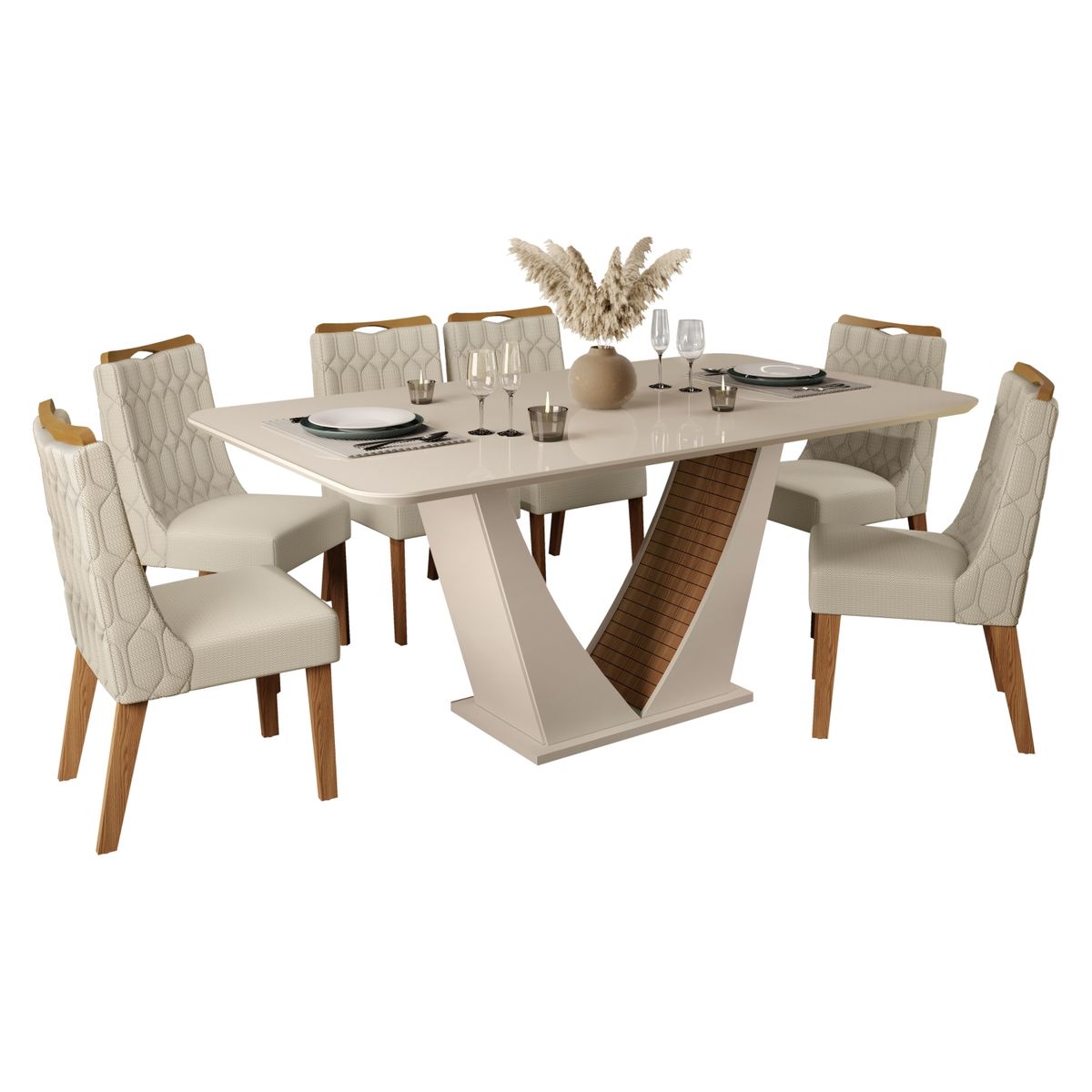 ALTAVISION - Juego de Comedor Dalila 6 Sillas Bia Carval Neve Altavision