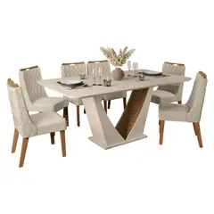 ALTAVISION - Juego de Comedor Dalila 6 Sillas Bia Carval Neve