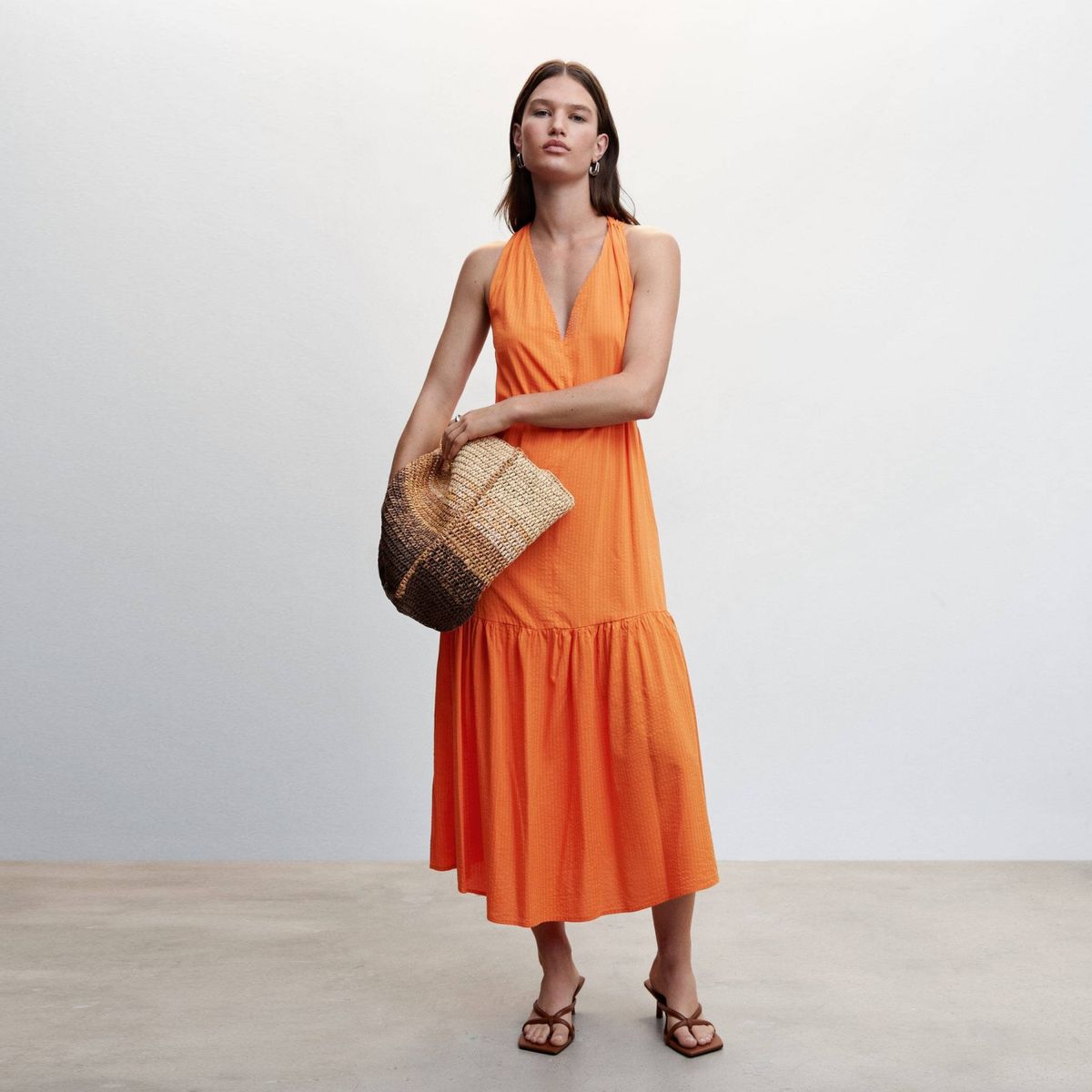 MANGO - Vestido Falda Vuelo Mujer Mango