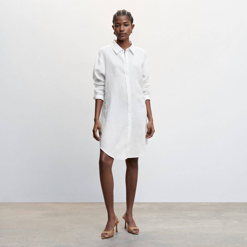 MANGO - Camisa Lino Oversize Mujer Mango