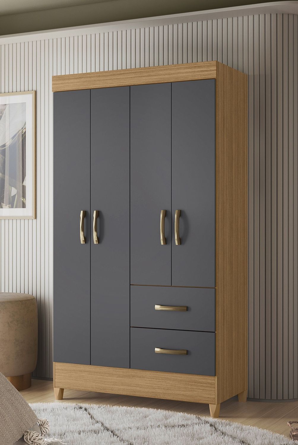 VEKKAHOME - Clóset 4 Puertas Mobi Vekkahome