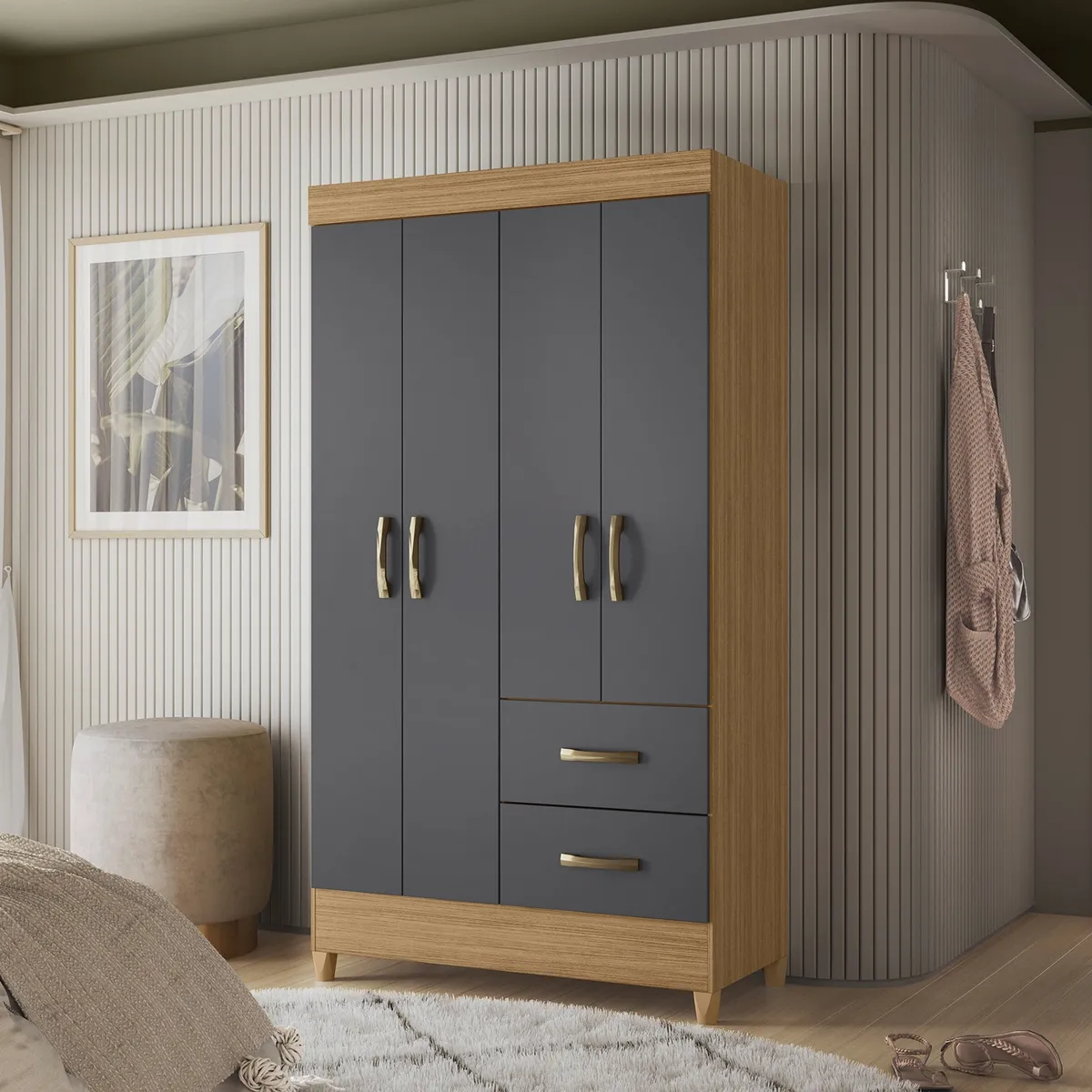 VEKKAHOME - Clóset 4 Puertas Mobi Vekkahome