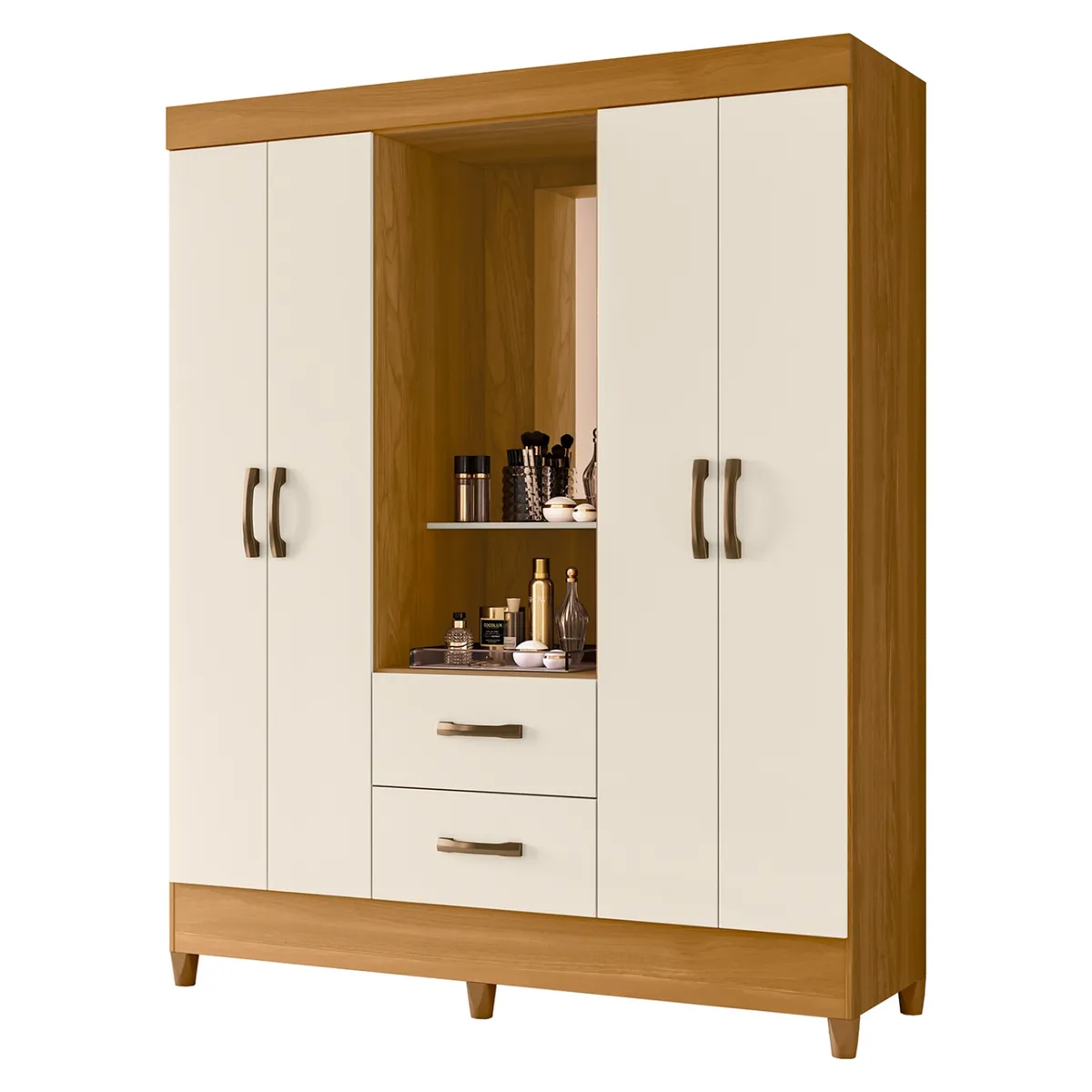 VEKKAHOME - Clóset 4 Puertas 2 Cajones Mobi Capelina Vekkahome