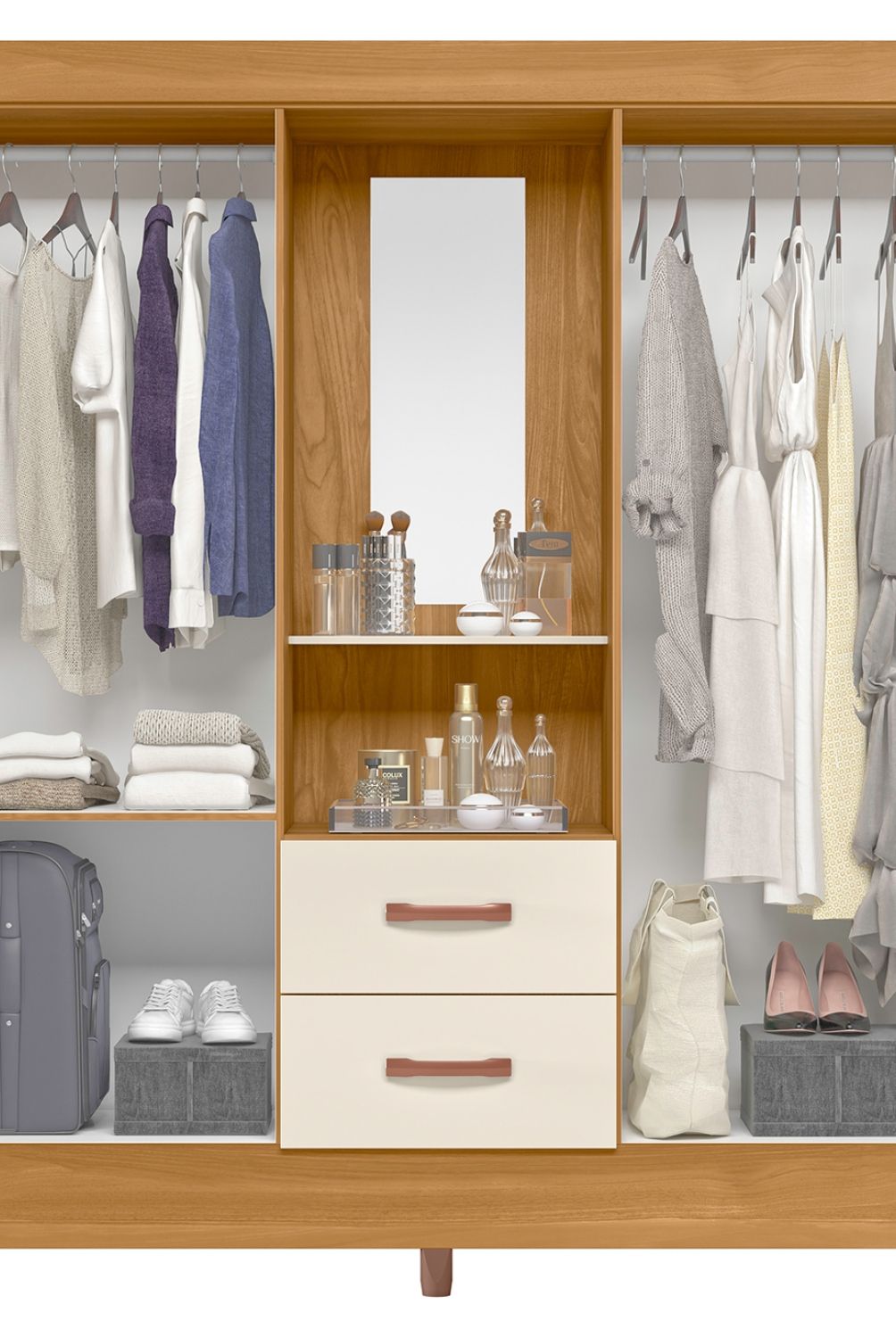 VEKKAHOME - Clóset 4 Puertas 2 Cajones Mobi Capelina Vekkahome