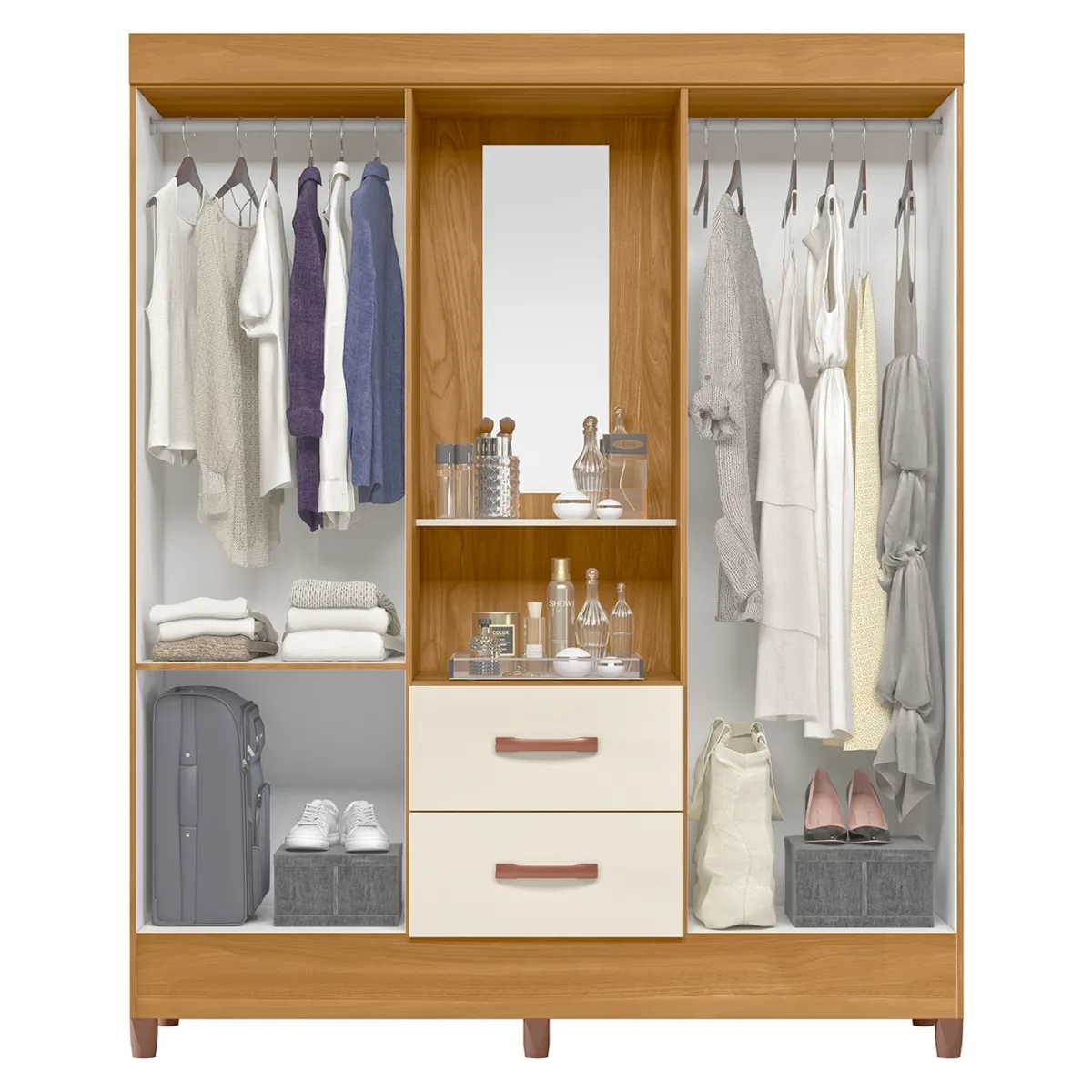 VEKKAHOME - Clóset 4 Puertas 2 Cajones Mobi Capelina Vekkahome