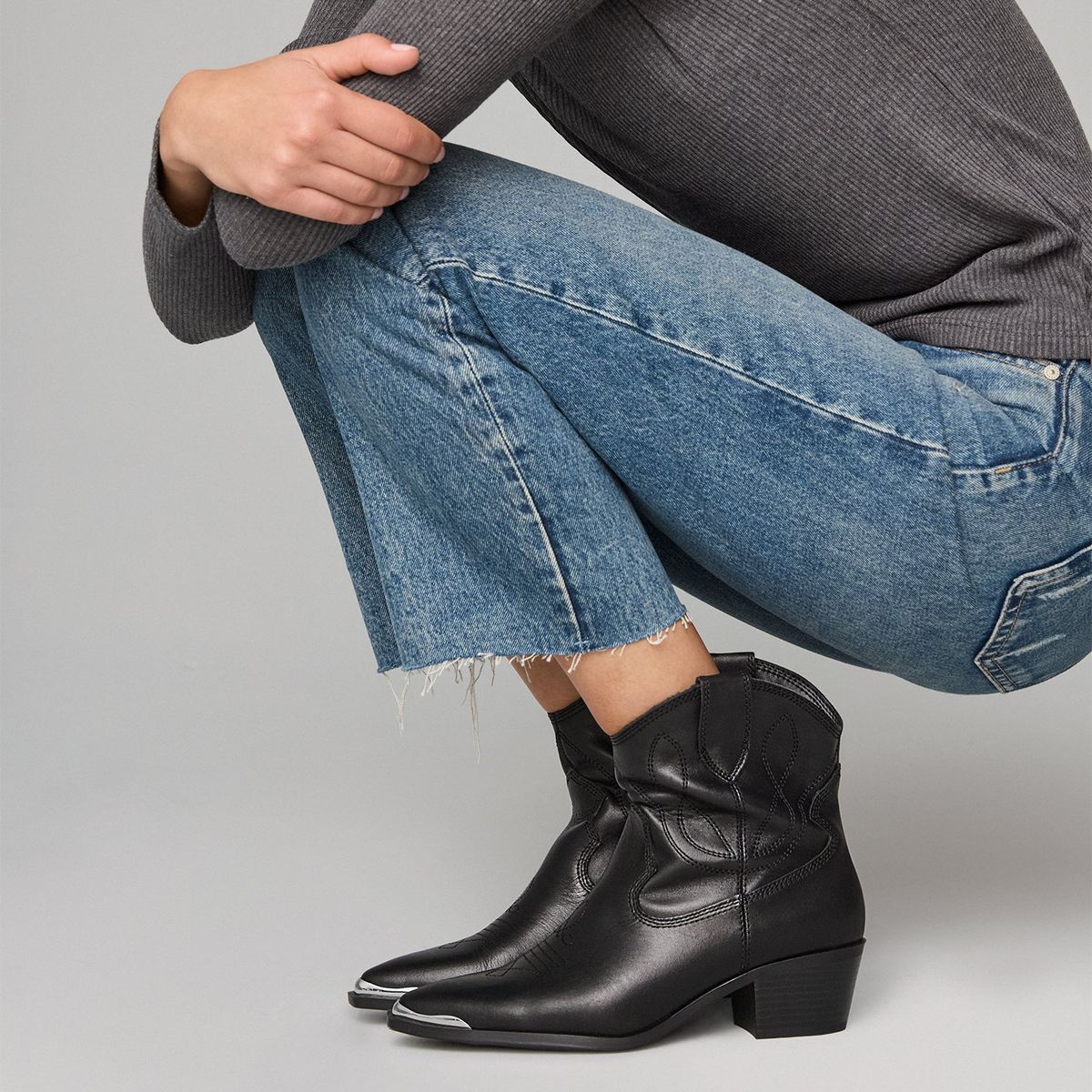 ALDO - Valley Bota Vaquera Mujer Cuero Negro Aldo