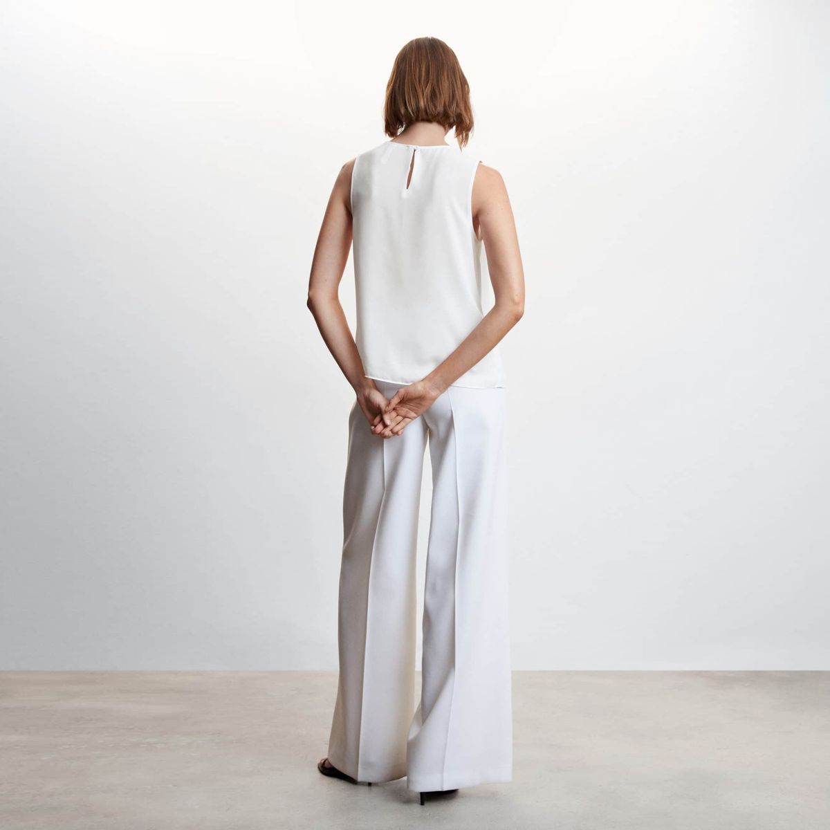 MANGO - Blusa Cruzada Botón Mujer Mango