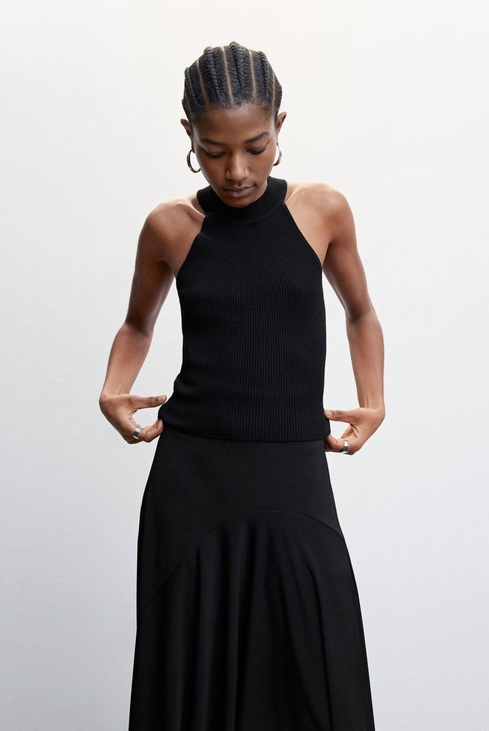 MANGO - Polera Punto Cuello Halter Mujer Mango