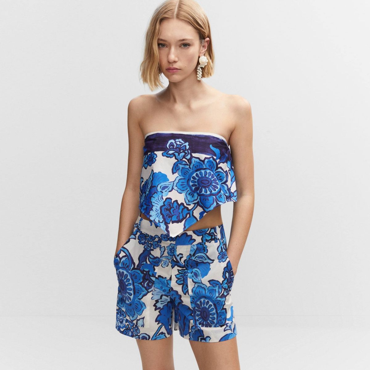 MANGO - Shorts Estampado Floral Mujer Mango