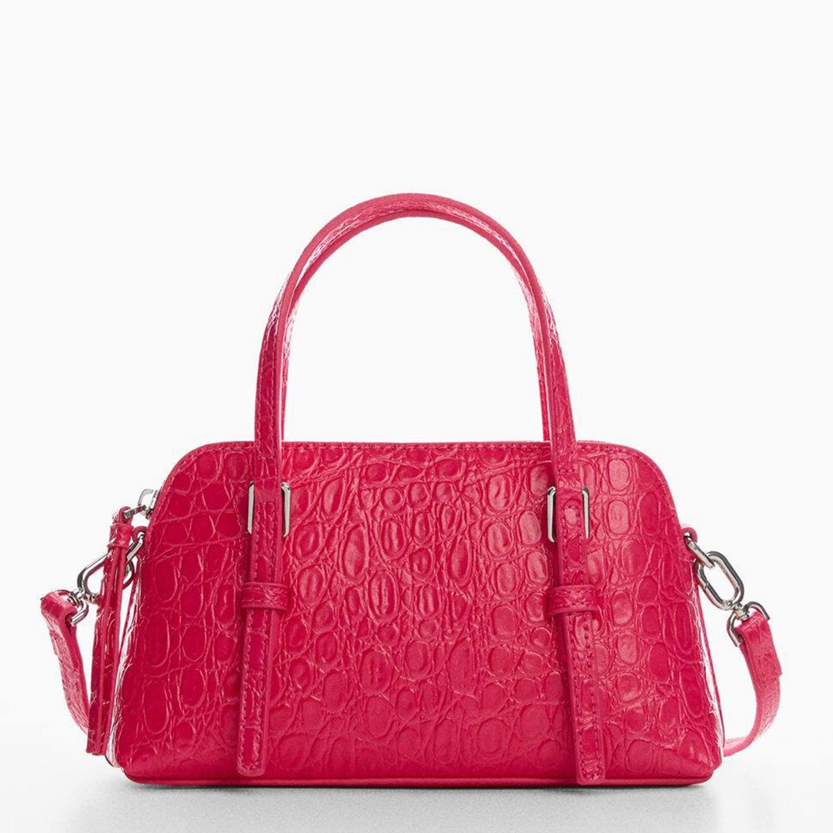 MANGO - Bolso Doble Asa Efecto Cocodrilo  Mujer Mango