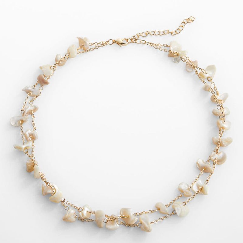 MANGO - Collar Abalorios Nácar Mujer Mango