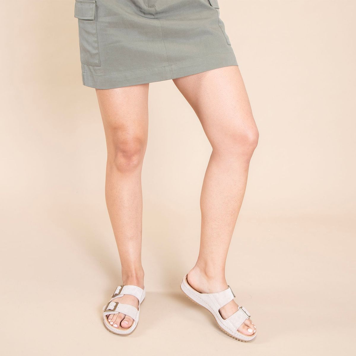 CLARKS - Sandalia Mujer Cuero Beige Clarks