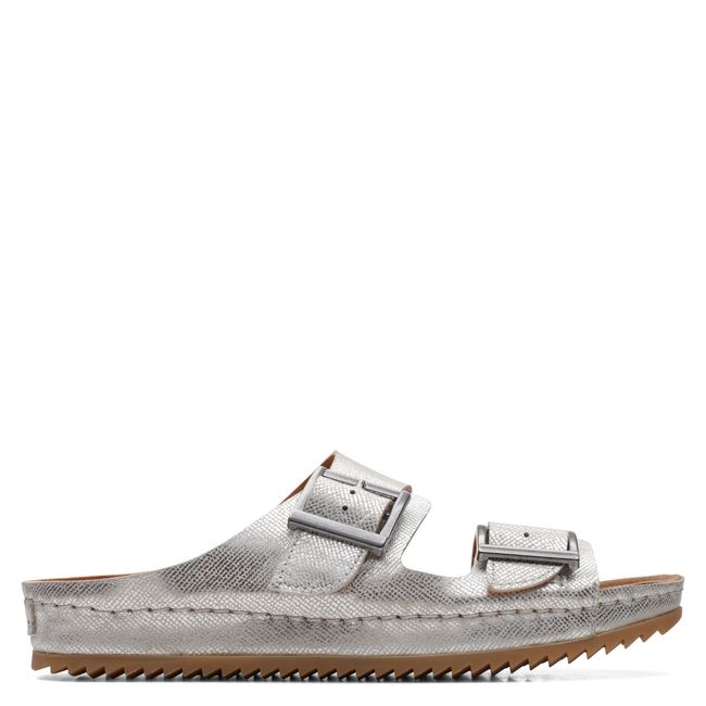 CLARKS - Sandalia Mujer Plateado Clarks