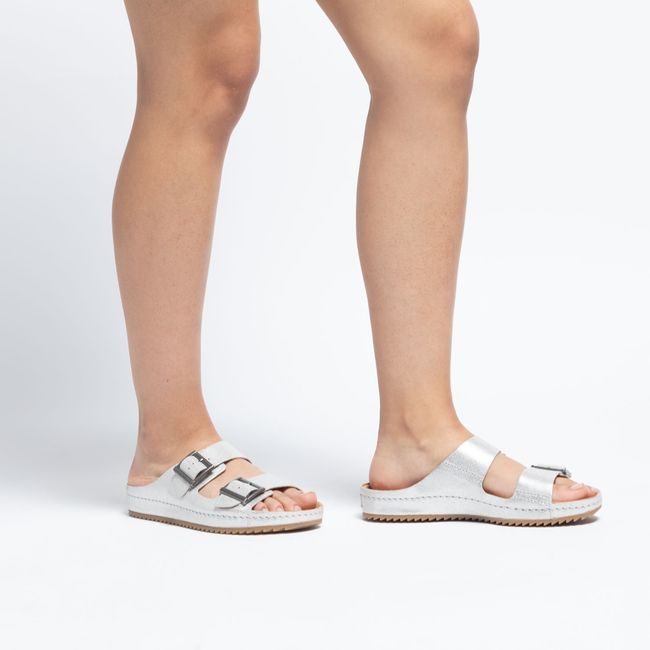 CLARKS - Sandalia Mujer Plateado Clarks