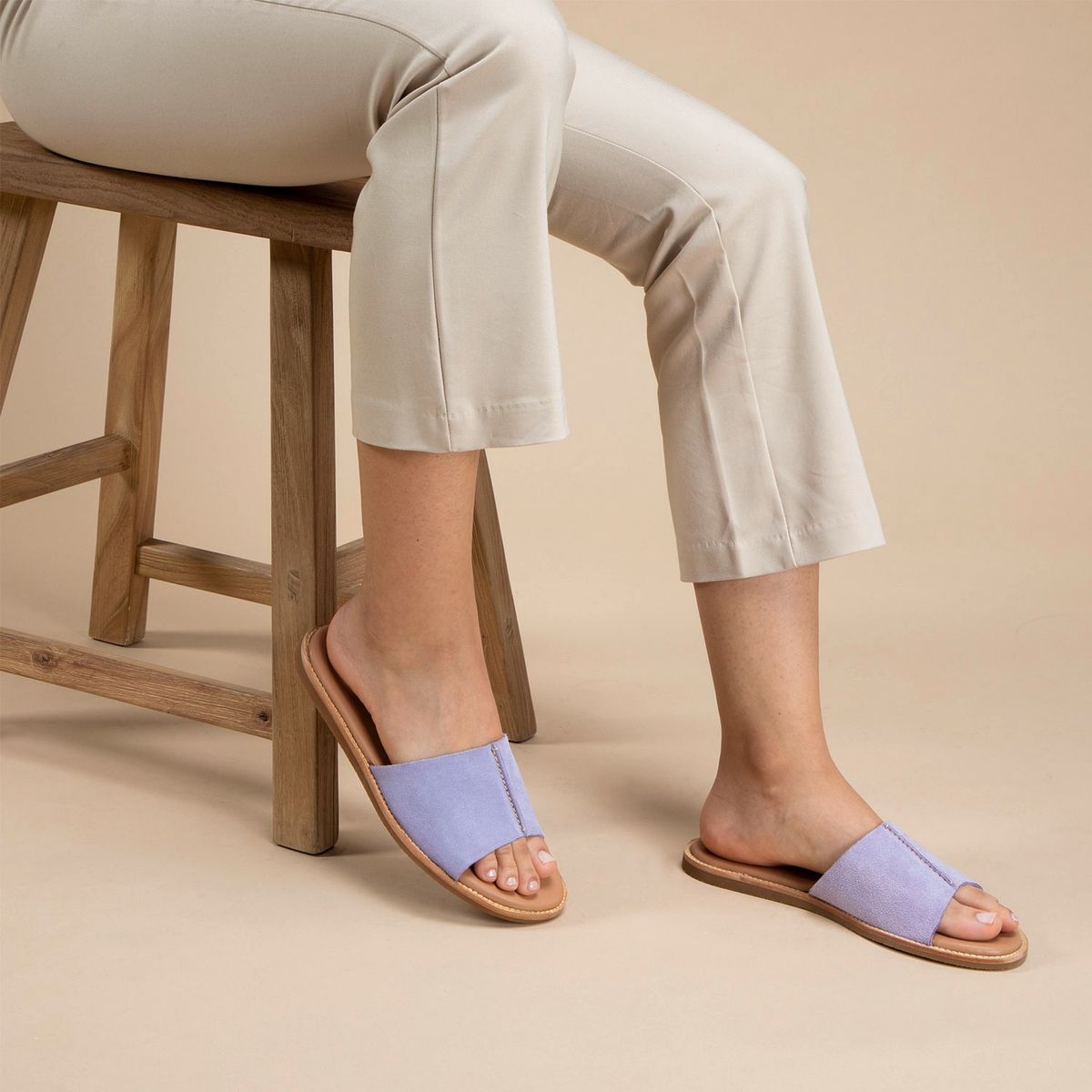 CLARKS - Sandalia Plana Mujer Morado Clarks