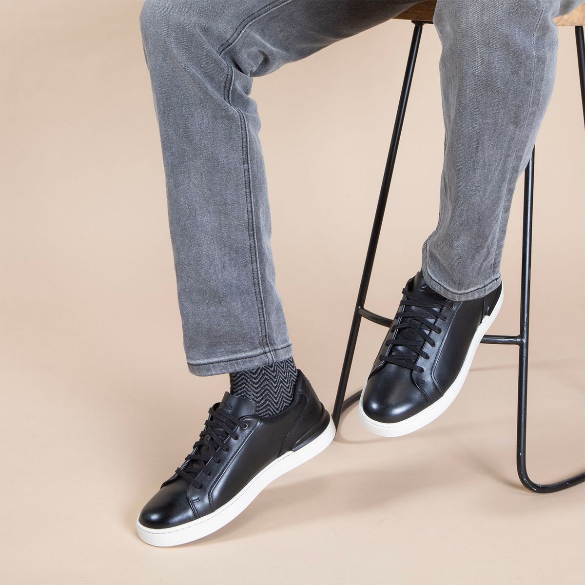 CLARKS - Zapatilla Urbana Hombre Cuero Negro Clarks