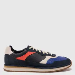 CLARKS - Zapatilla Urbana Hombre Cuero Azul