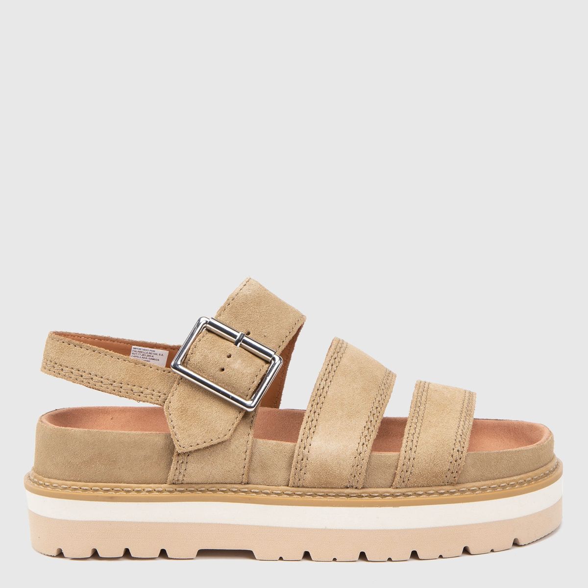 CLARKS - Sandalia Mujer Gamuza Beige Clarks