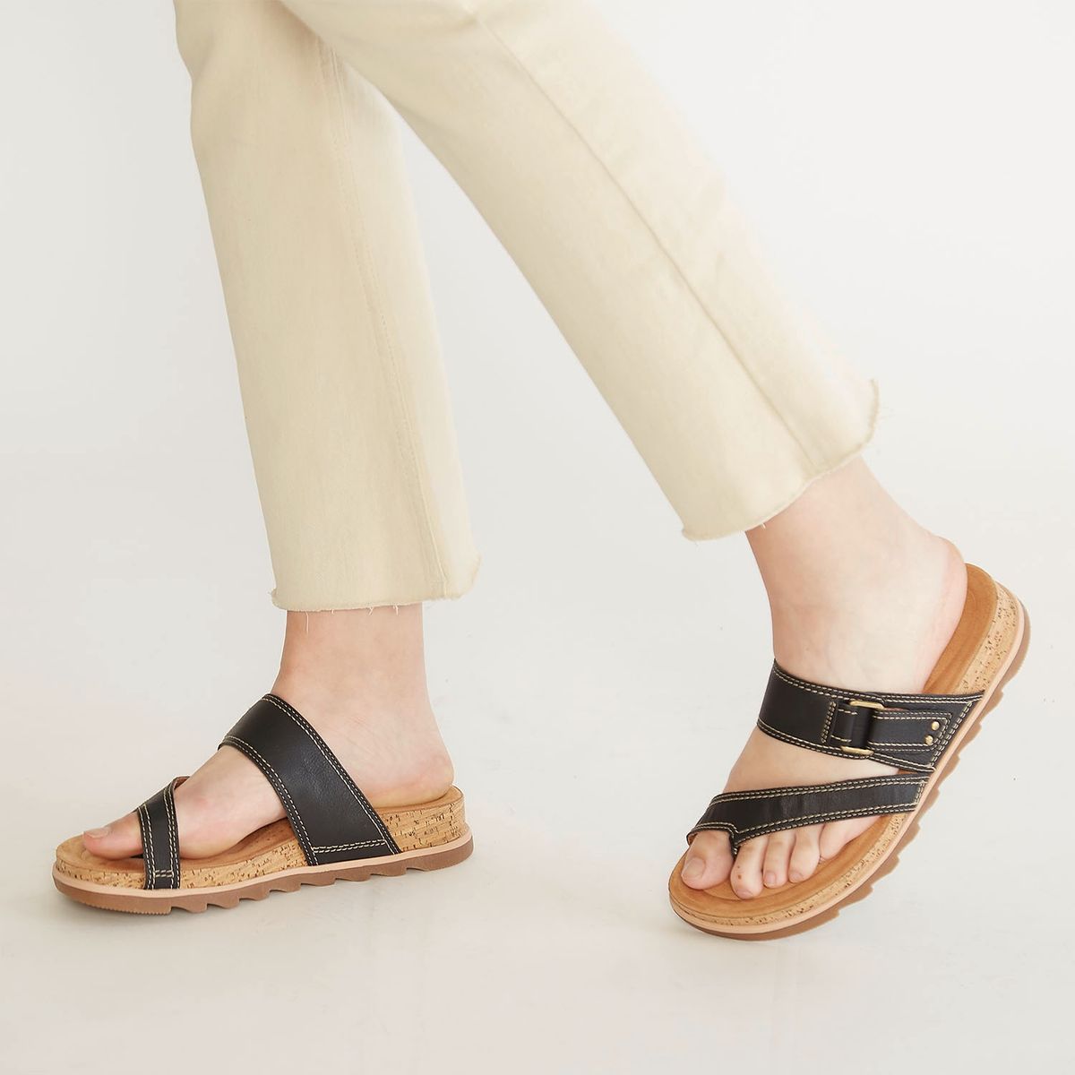 CLARKS - Sandalia Mujer Cuero Negro Clarks