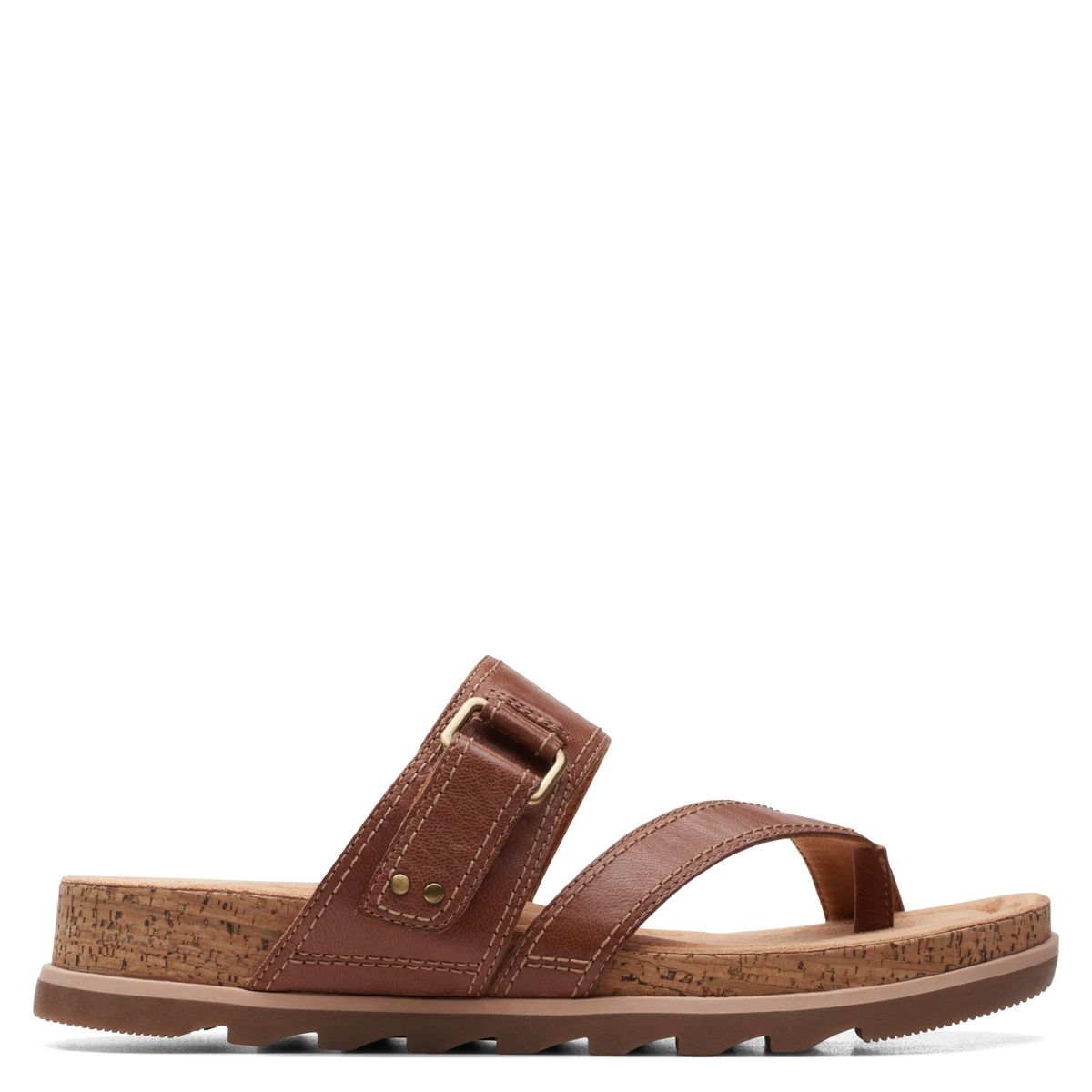 CLARKS - Sandalia Mujer Cuero Beige Clarks