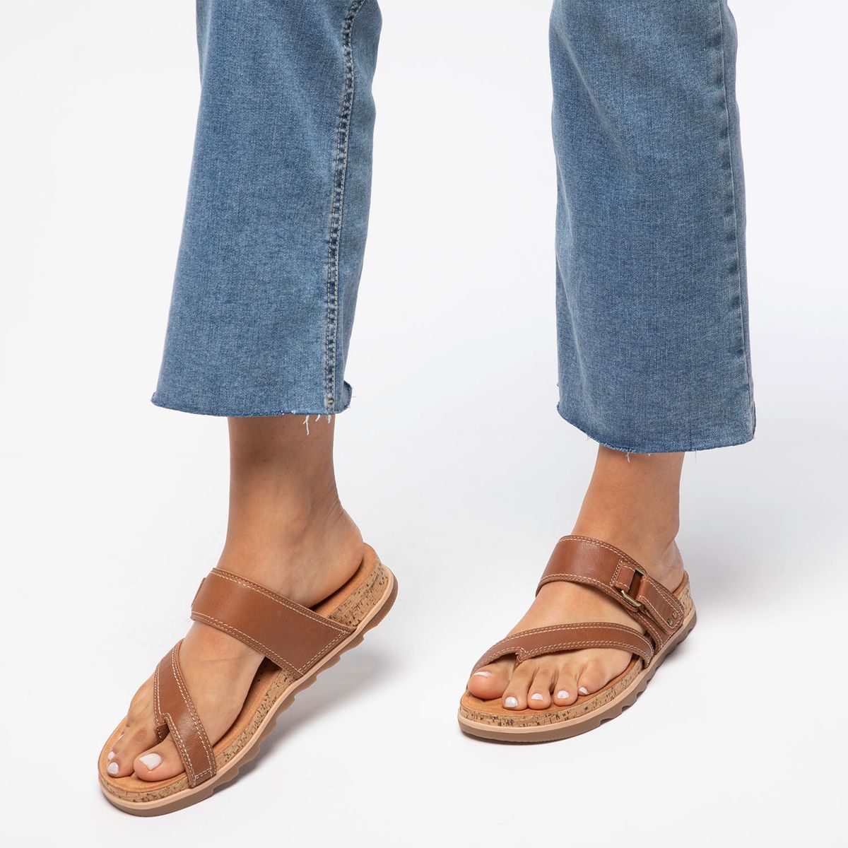 CLARKS - Sandalia Mujer Cuero Beige Clarks