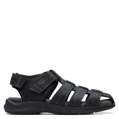 CLARKS - Sandalia Hombre Cuero Negro