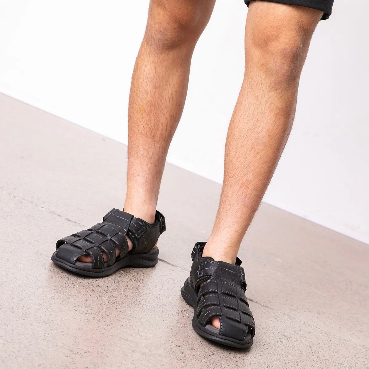 CLARKS - Sandalia Hombre Cuero Negro Clarks