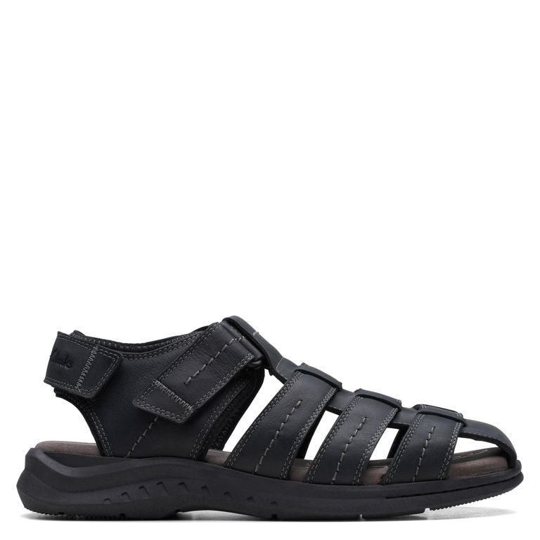CLARKS Sandalia Hombre Cuero Negro