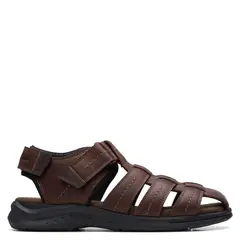 CLARKS - Sandalia Hombre Cuero Café