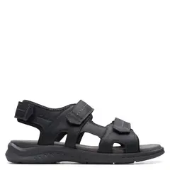 CLARKS - Sandalia Hombre Cuero Negro