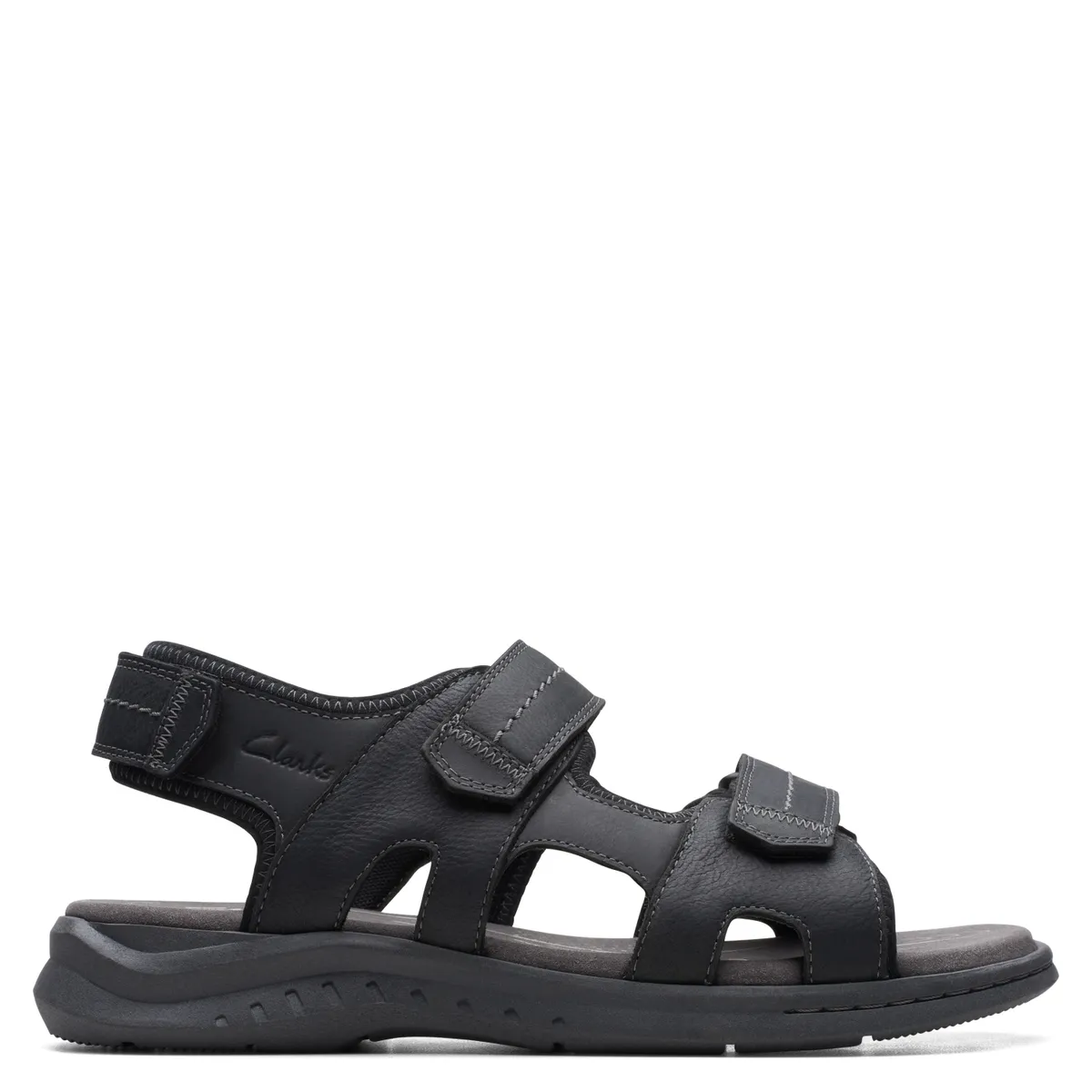 CLARKS - Sandalia Hombre Cuero Negro Clarks