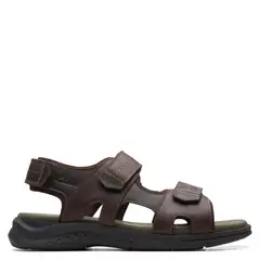 CLARKS - Sandalia Hombre Cuero Café