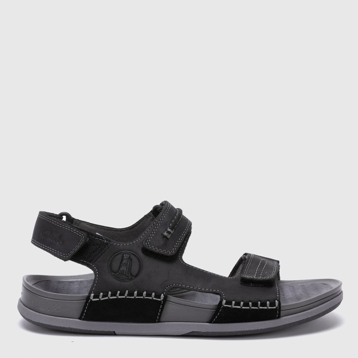 CLARKS - Sandalia Hombre Cuero Negro Clarks