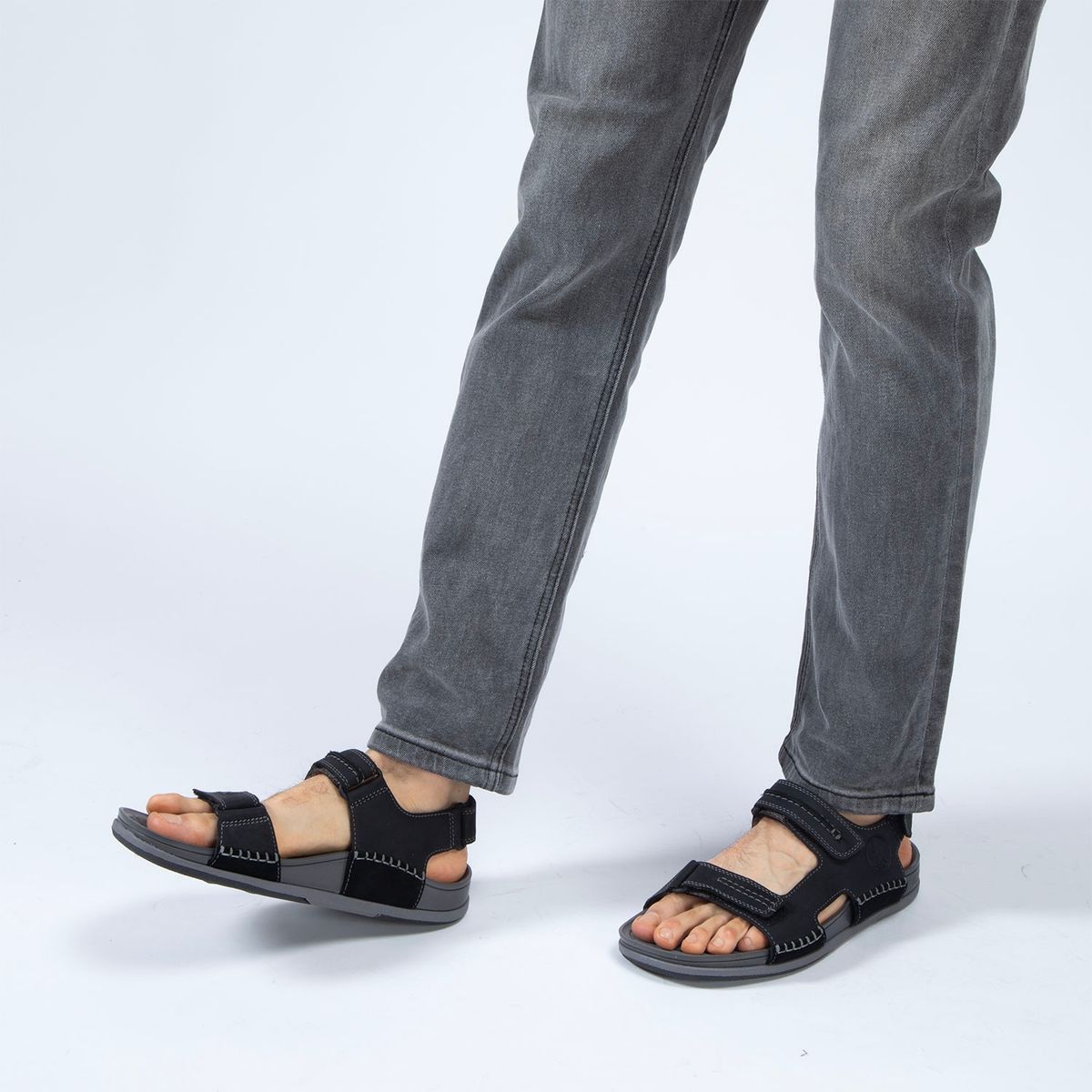 CLARKS - Sandalia Hombre Cuero Negro Clarks