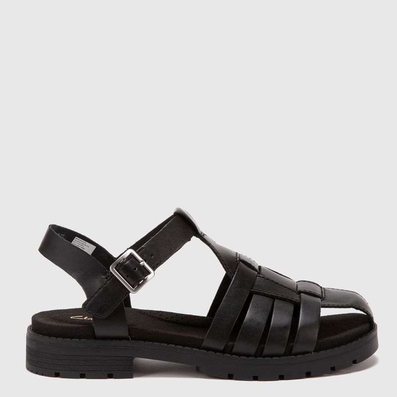 CLARKS - Sandalia Mujer Cuero Negro Clarks