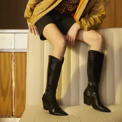 ALDO - Nevada Bota Vaquera Mujer Cuero Negro