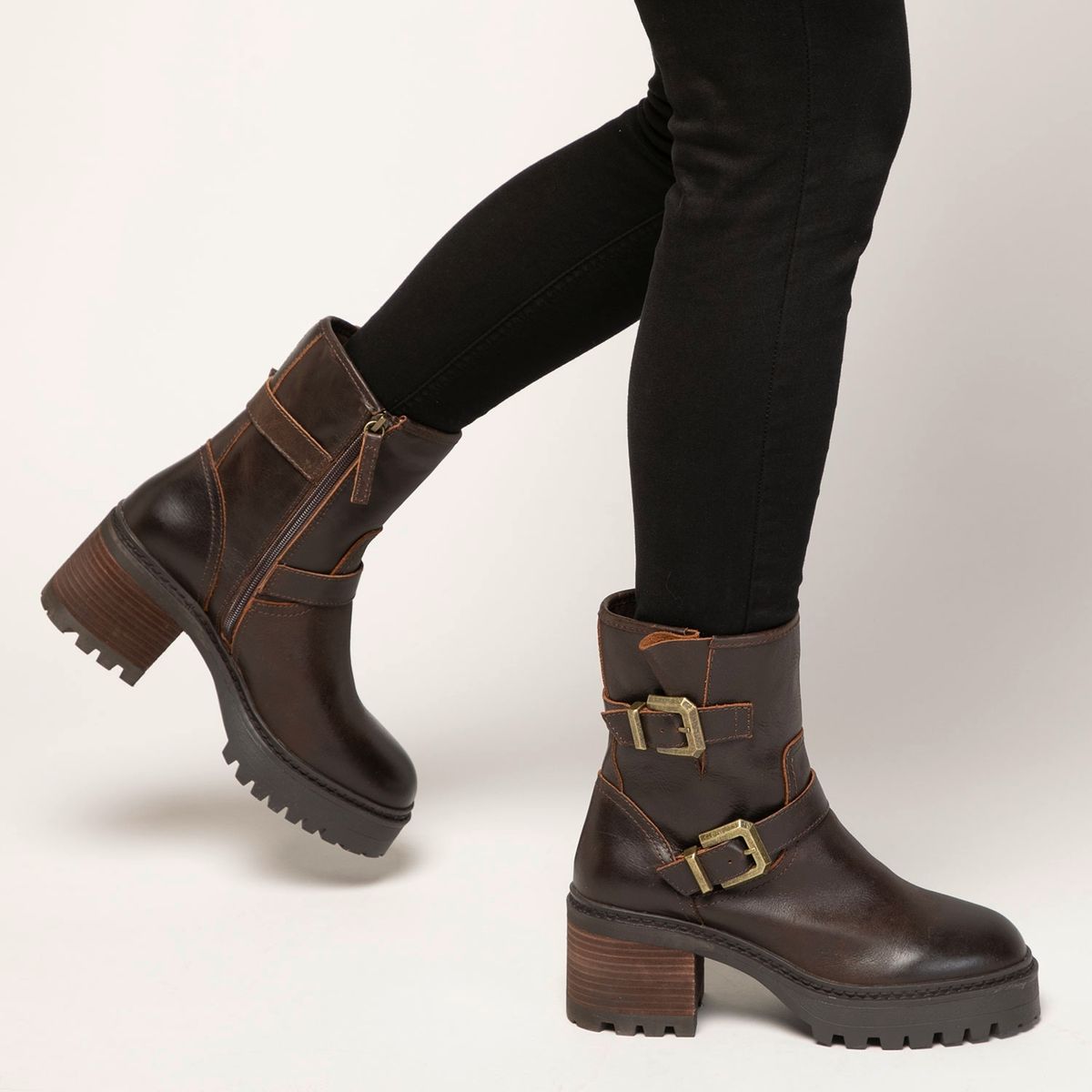 ALDO - Palomina Botín Biker Mujer Cuero Café Aldo