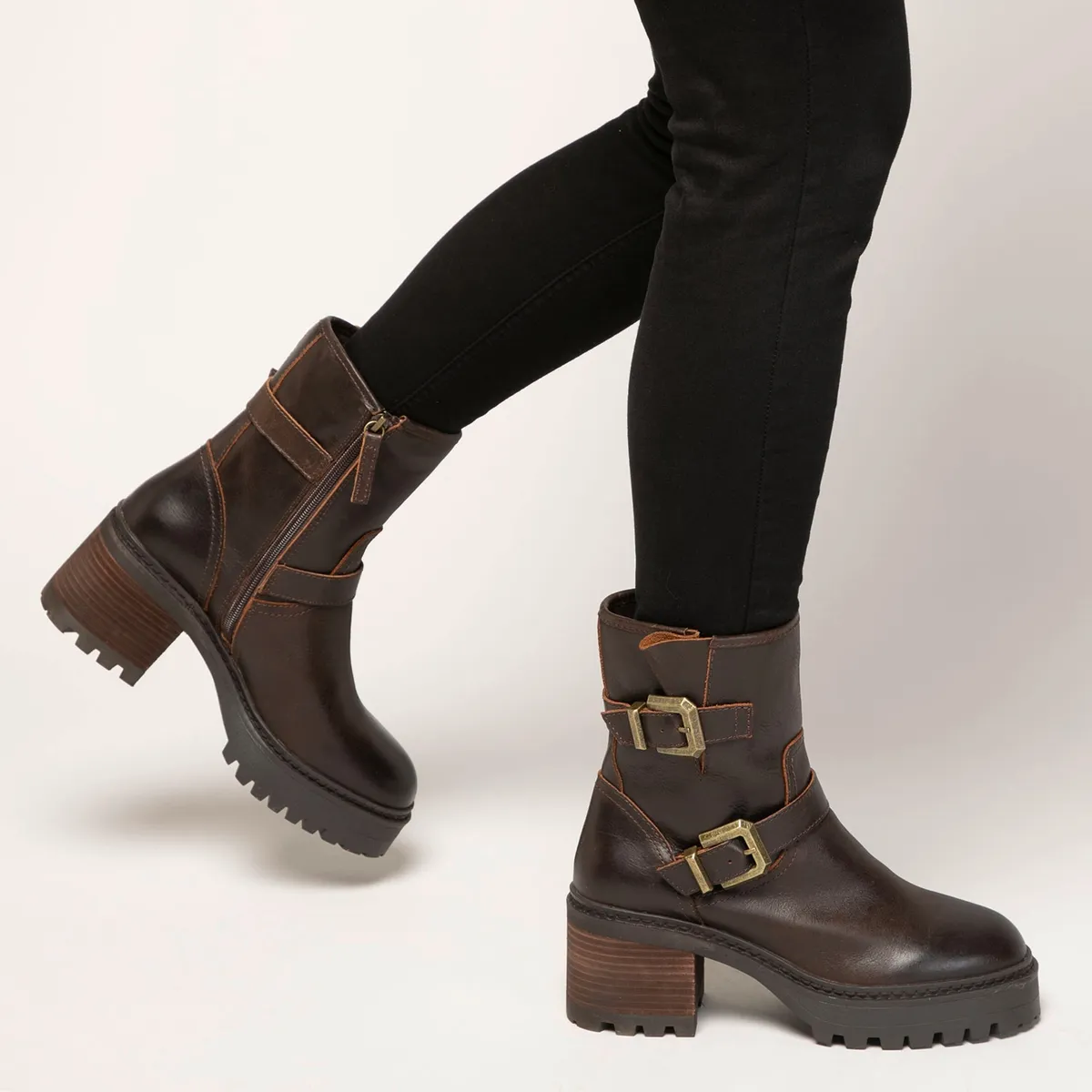 ALDO - Palomina Botín Biker Mujer Cuero Café Aldo