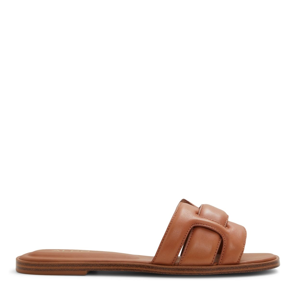 ALDO - Elenaa Sandalia Plana Mujer Cuero Café Aldo