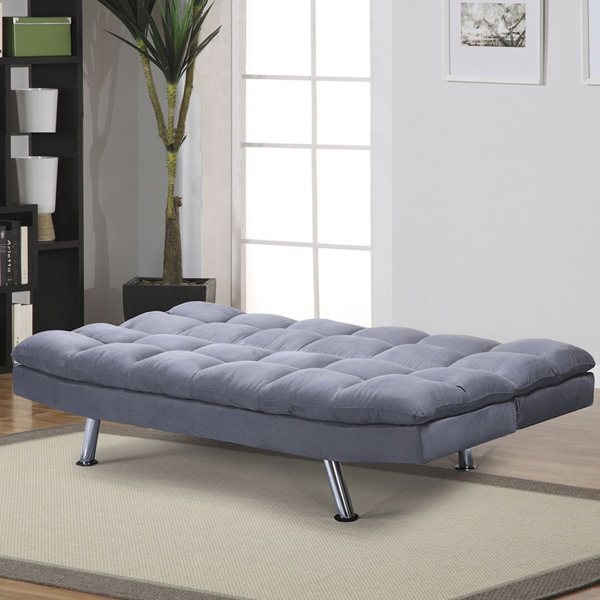 IDETEX - Sofá Futón Tela Bari Junior Gris Idetex